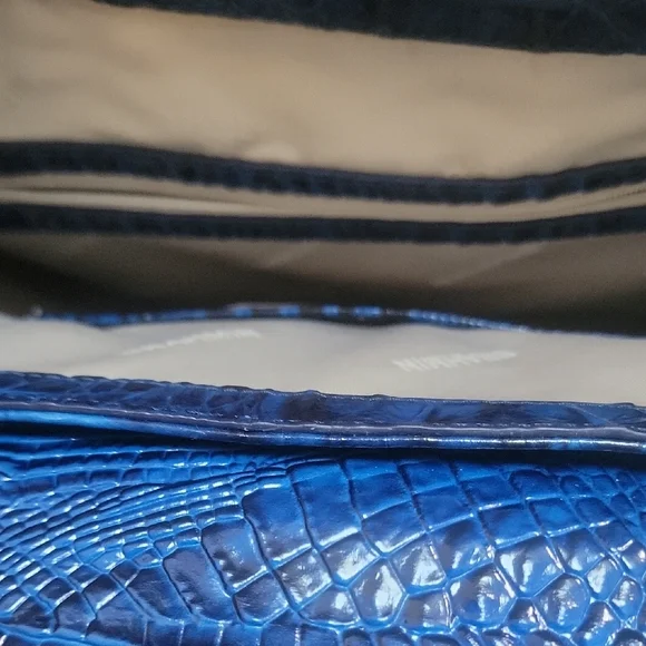 Brahmin Navy Croc-Embossed Backpack with Matching Wallet - Picture 3 of 4